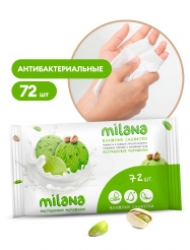 Влажные антибактериальные салфетки Milana Фисташковое мороженое (72 шт.)